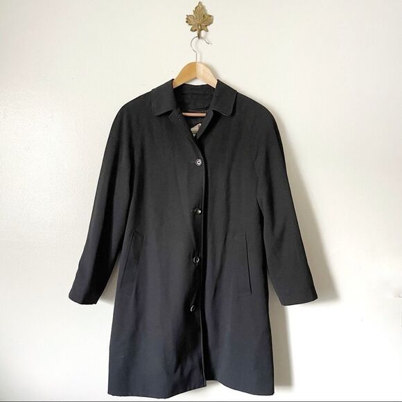 Burberry London Black Button Trench Coat - Picture 1 of 9